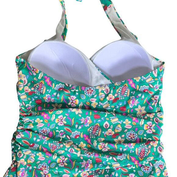 New BODEN Levanzo Halter Ruched One-Piece Swimsuit in Sapling Floral Sz US16-18 - Picture 6 of 10